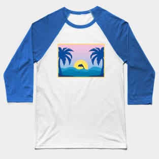 Dolphin at the Beach During Sunset Baseball T-Shirt